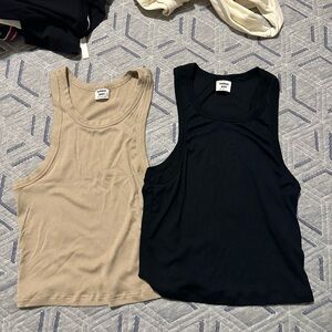 Aritzia Tan and Black Tank Tops